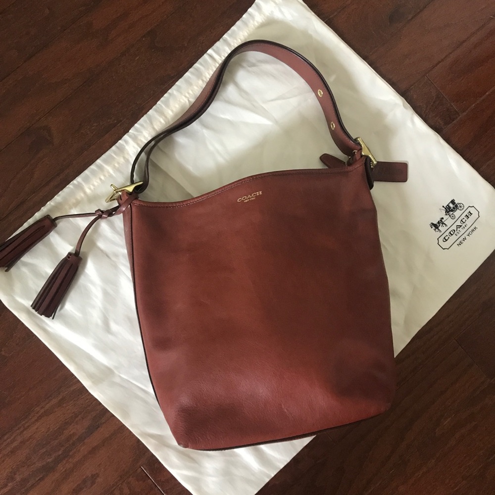 COACH Cognac Whiskey Leather Legacy Duffle